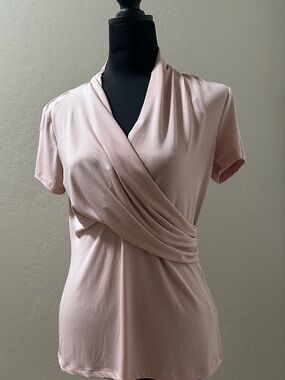 Philosophy Light Pink Draped Surplice Top